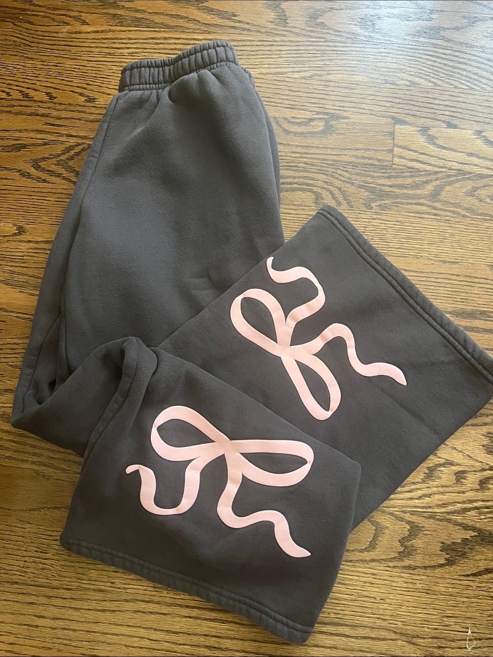 Edikted Black Wide Leg Pants with Pink Label